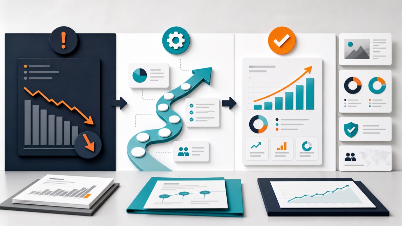 Client case study presentation from problem to results