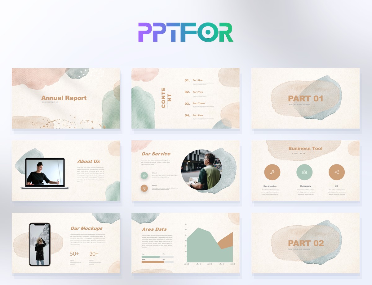 Colorful Annual Report PowerPoint Templates