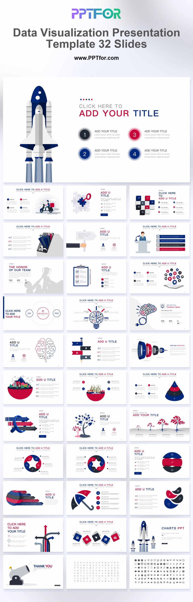 Data Visualization Report Presentation Template 32 Slides