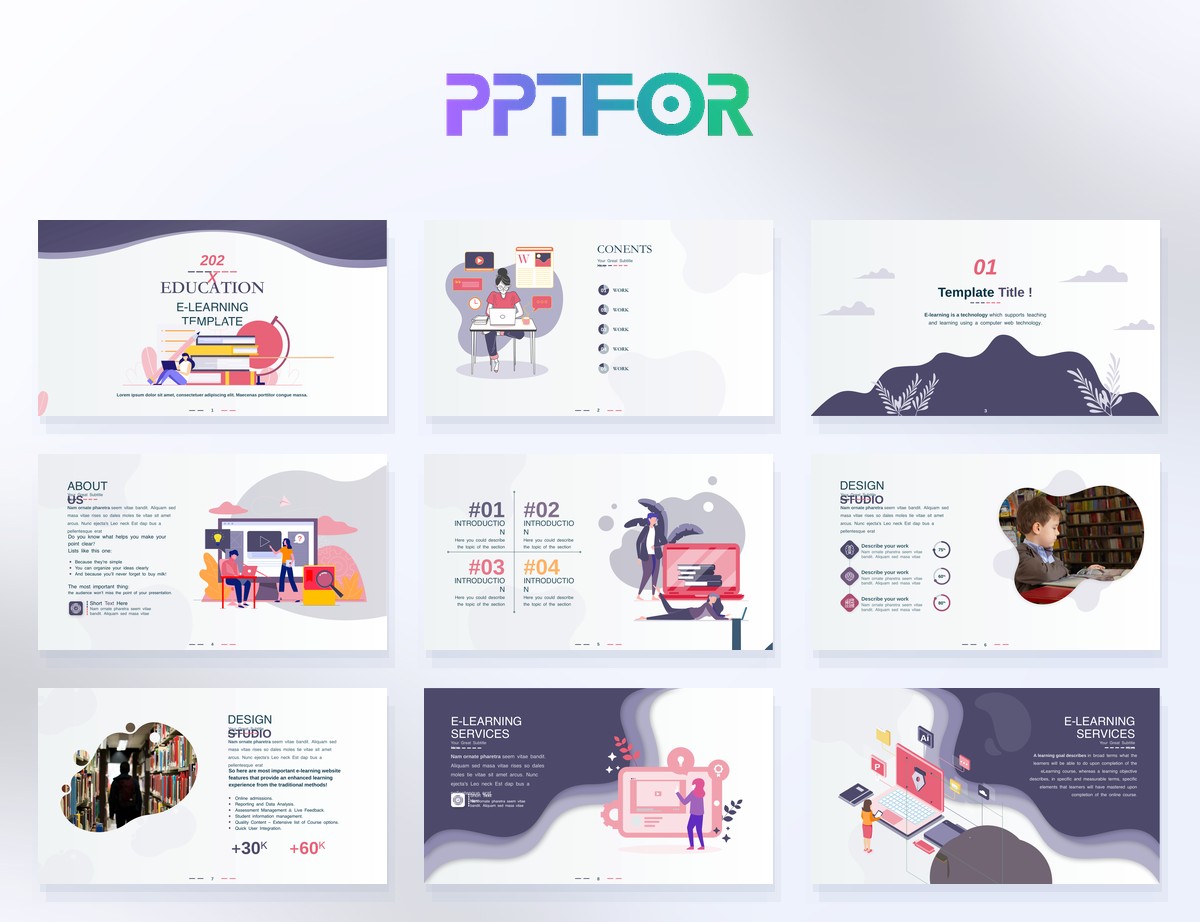 Education Market PowerPoint Template 40 Slides