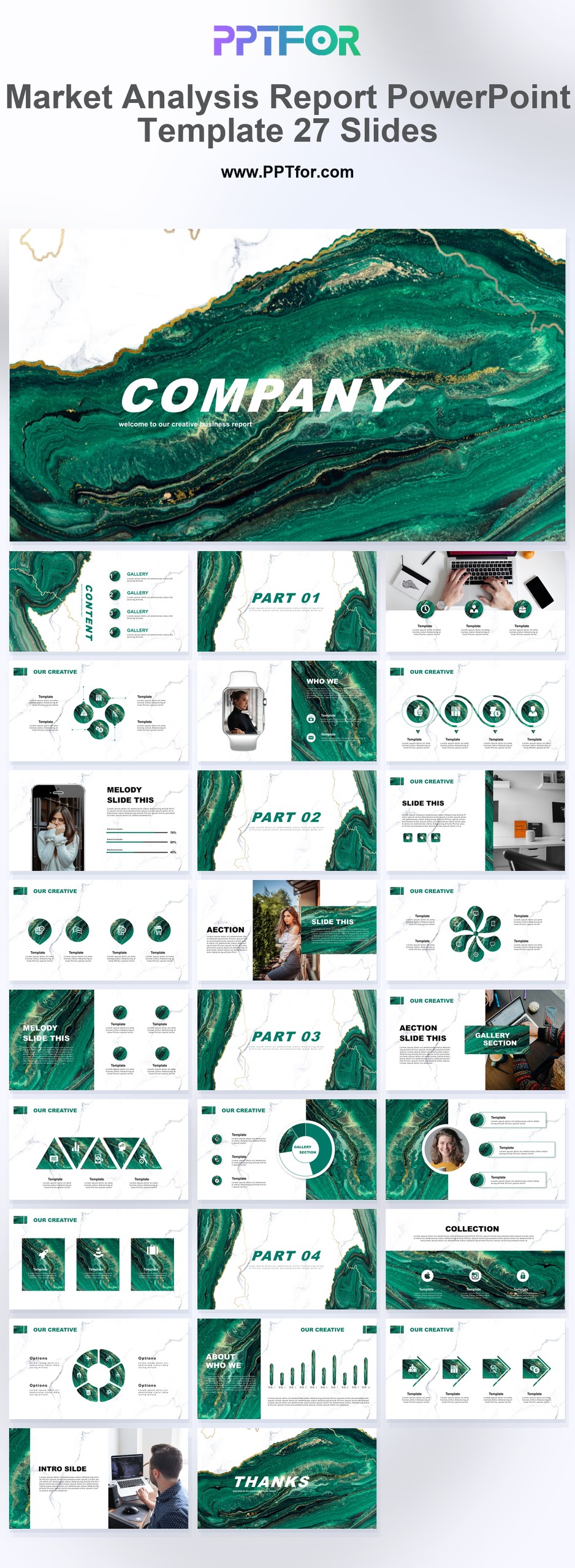 Market Analysis Report PowerPoint Template 27 Slides