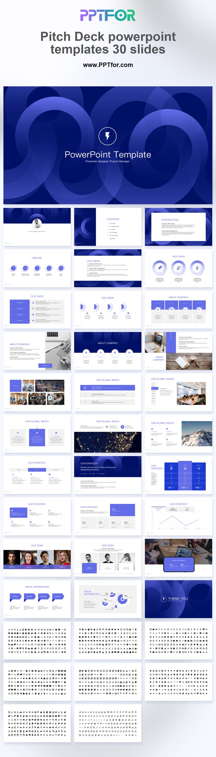 Pitch Deck PowerPoint Template 30 Slides