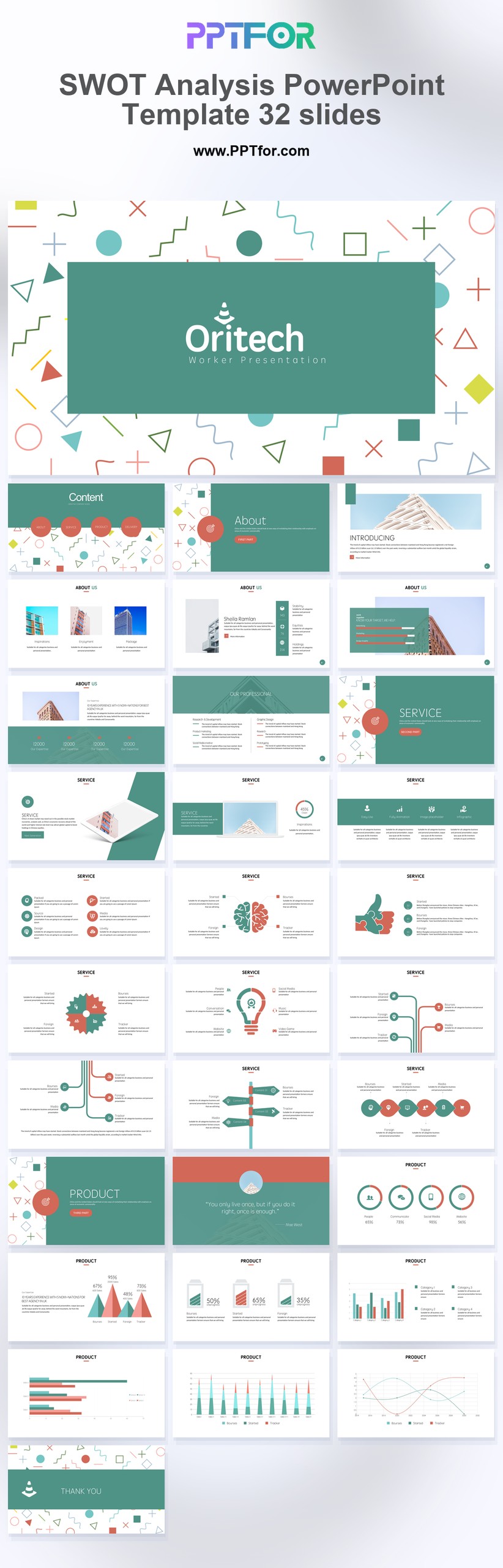 SWOT Analysis PowerPoint Template 32 Slides