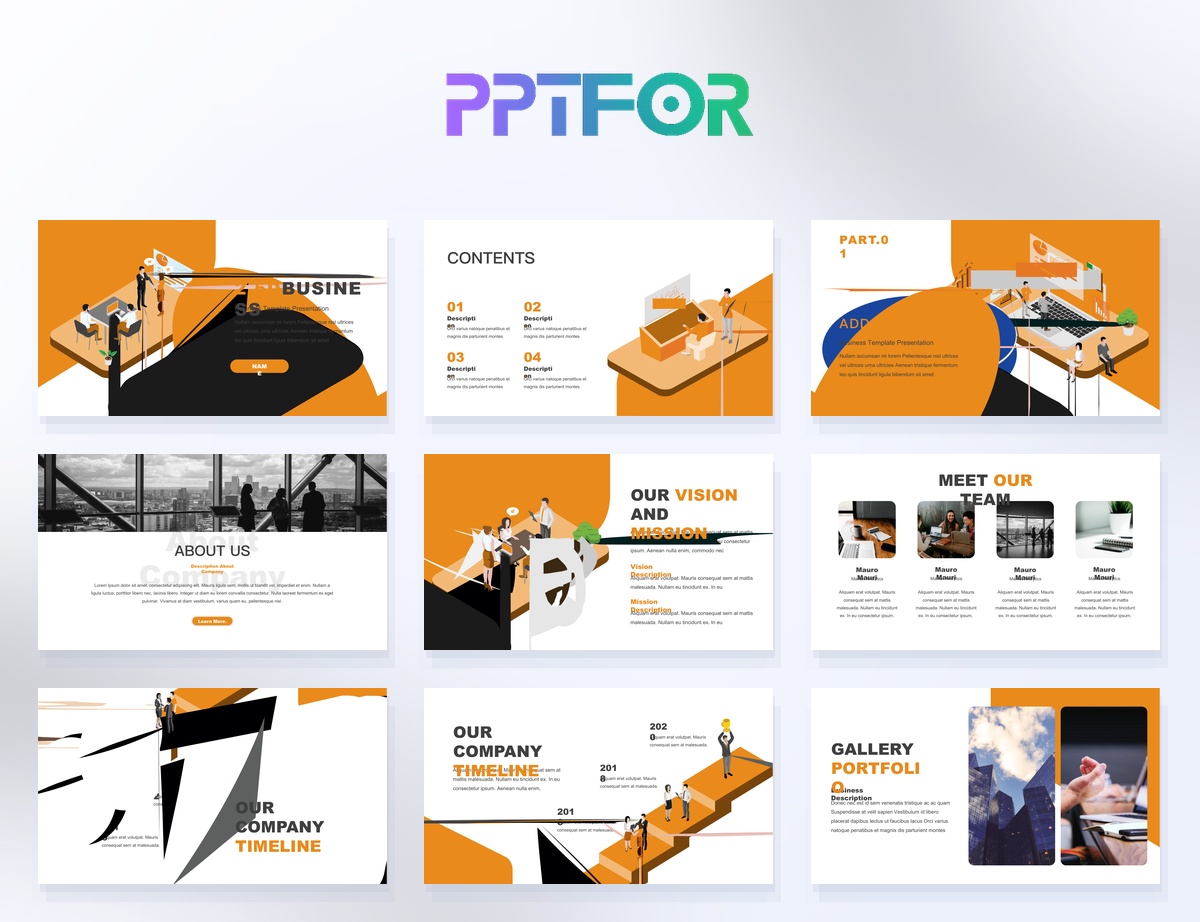 2.5D Isometric Business Process & Strategy Template 36 Slides