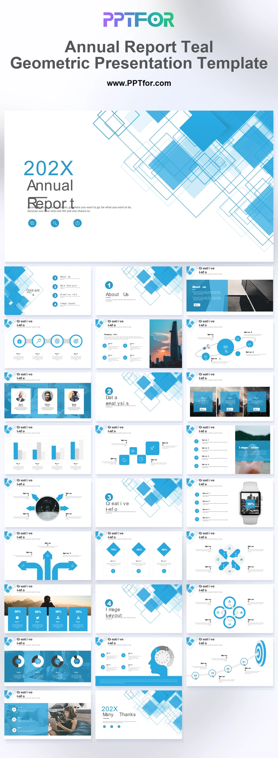Modern Teal Geometric Presentation Template