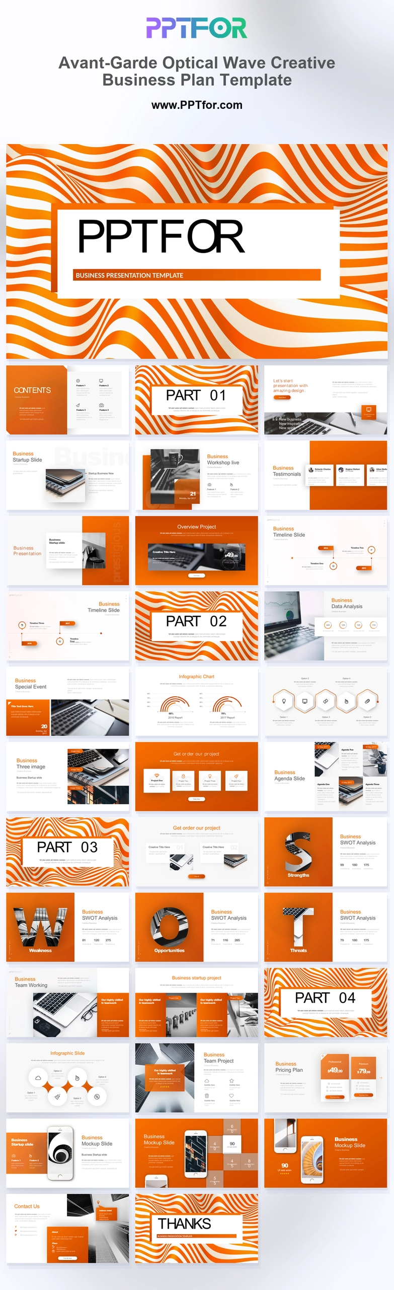 Avant-Garde Optical Wave Creative Business Plan Template