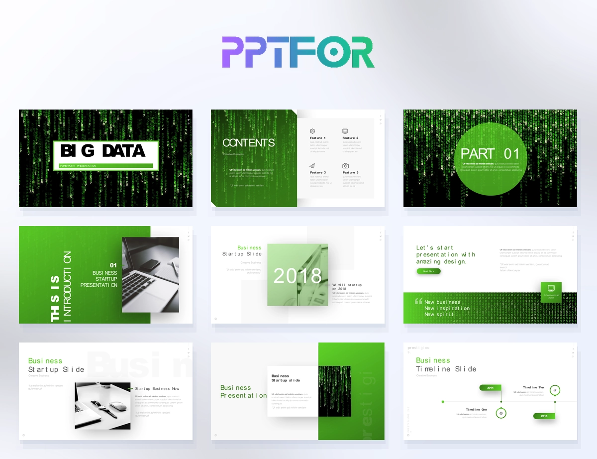 Big Data & Code Rain Tech Presentation Template