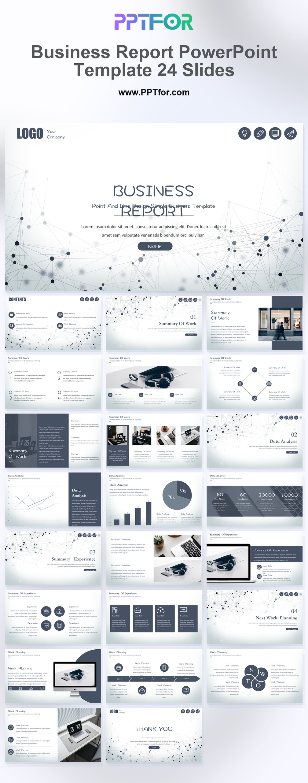 Business Report PowerPoint Template 24 Slides