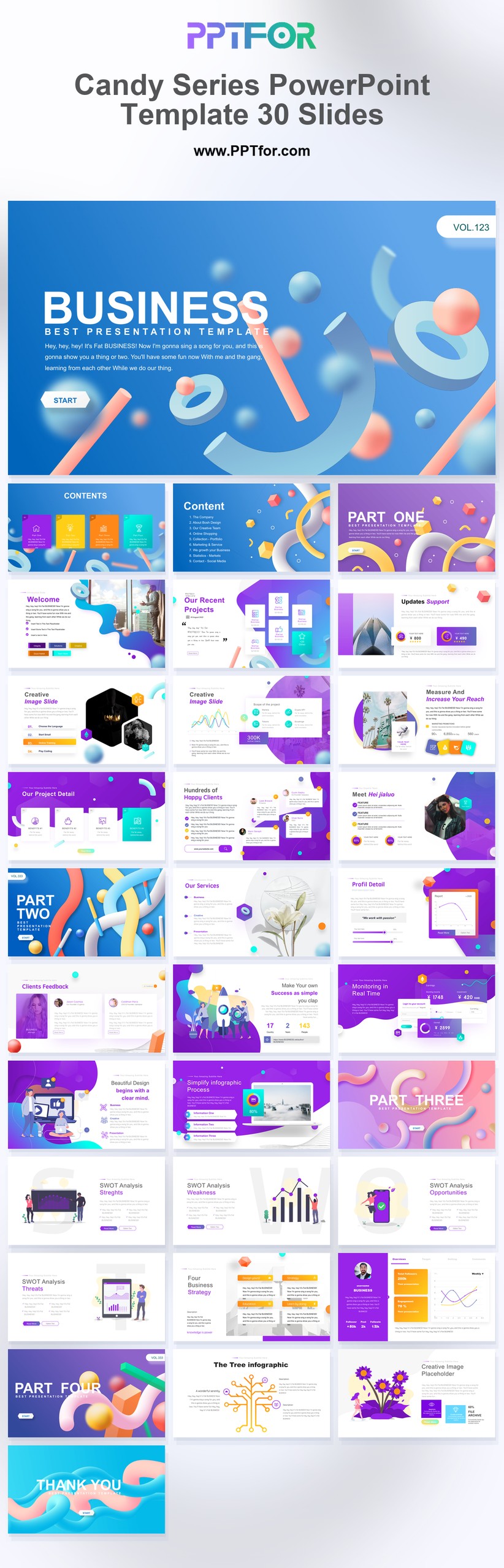 Candy Series PowerPoint Template 30 Slides