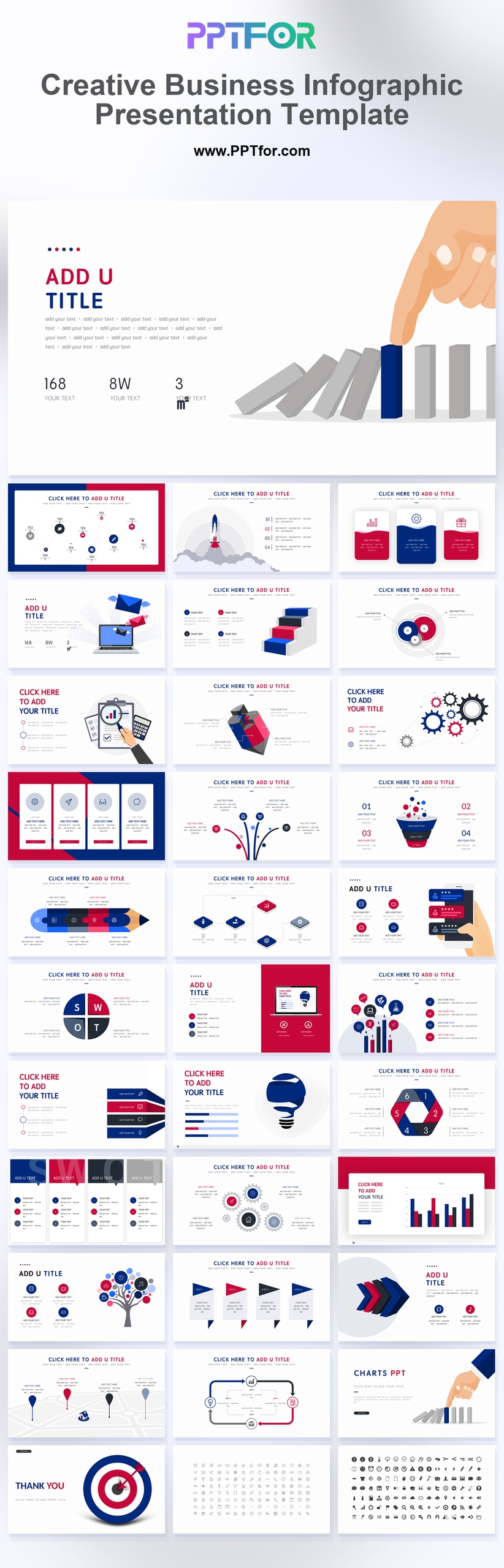 Creative Business Infographic & Domino Effect Presentation Template
