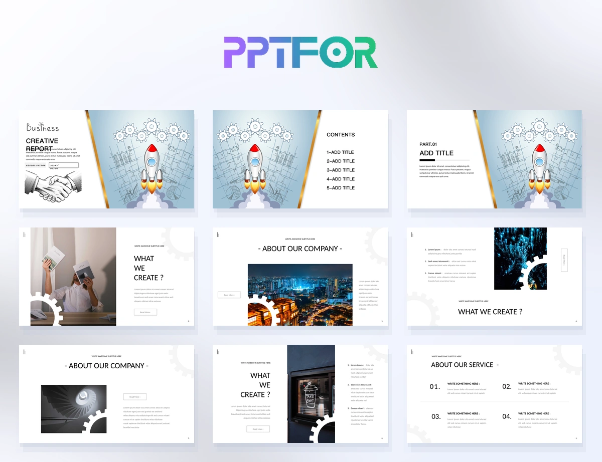 Creative Rocket Corporate Gold Presentation Template
