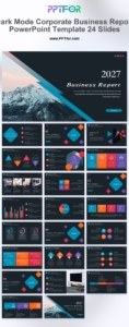 Dark Mode Business Report PPT Template – 24 Slides