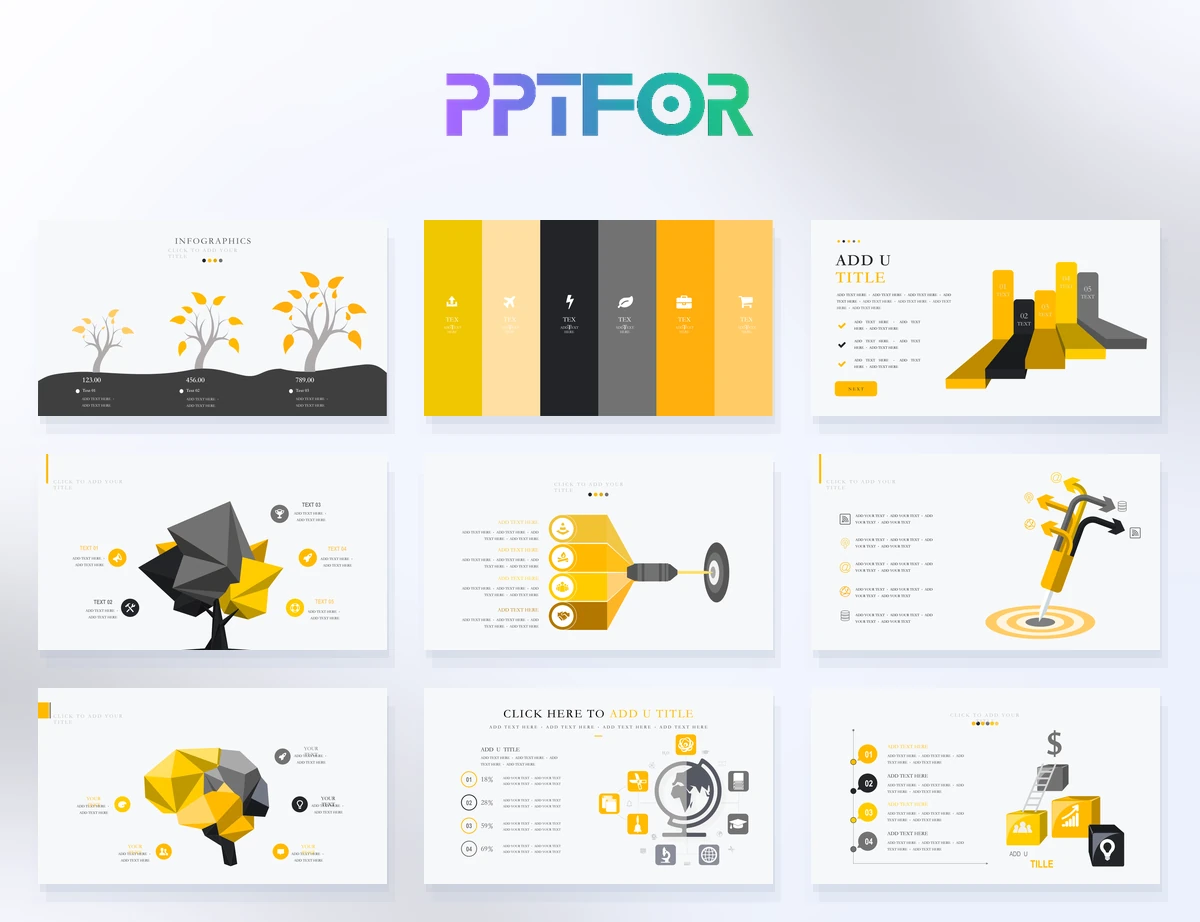 Data Infographic Growth Business PowerPoint Template
