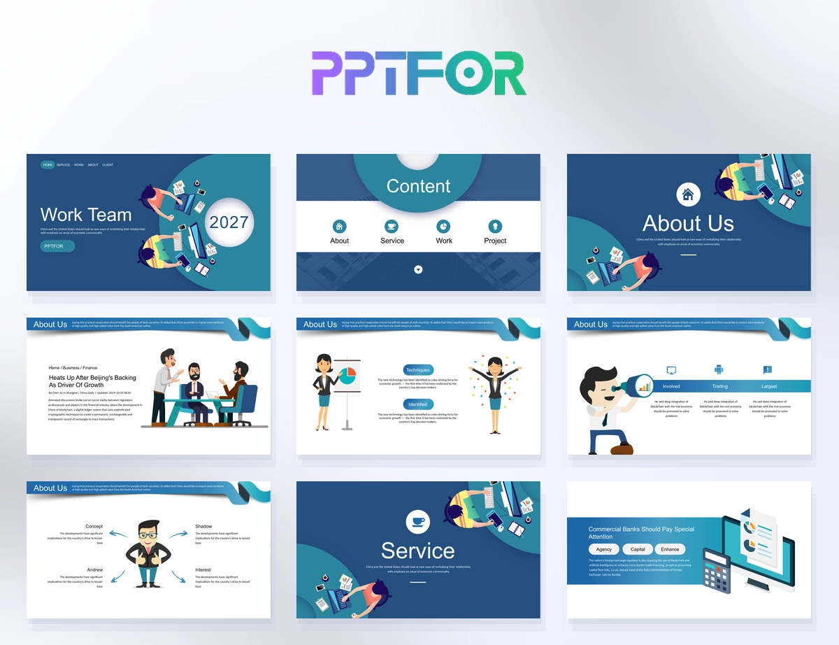 Friendly Teal Flat Illustration Team Collaboration Template