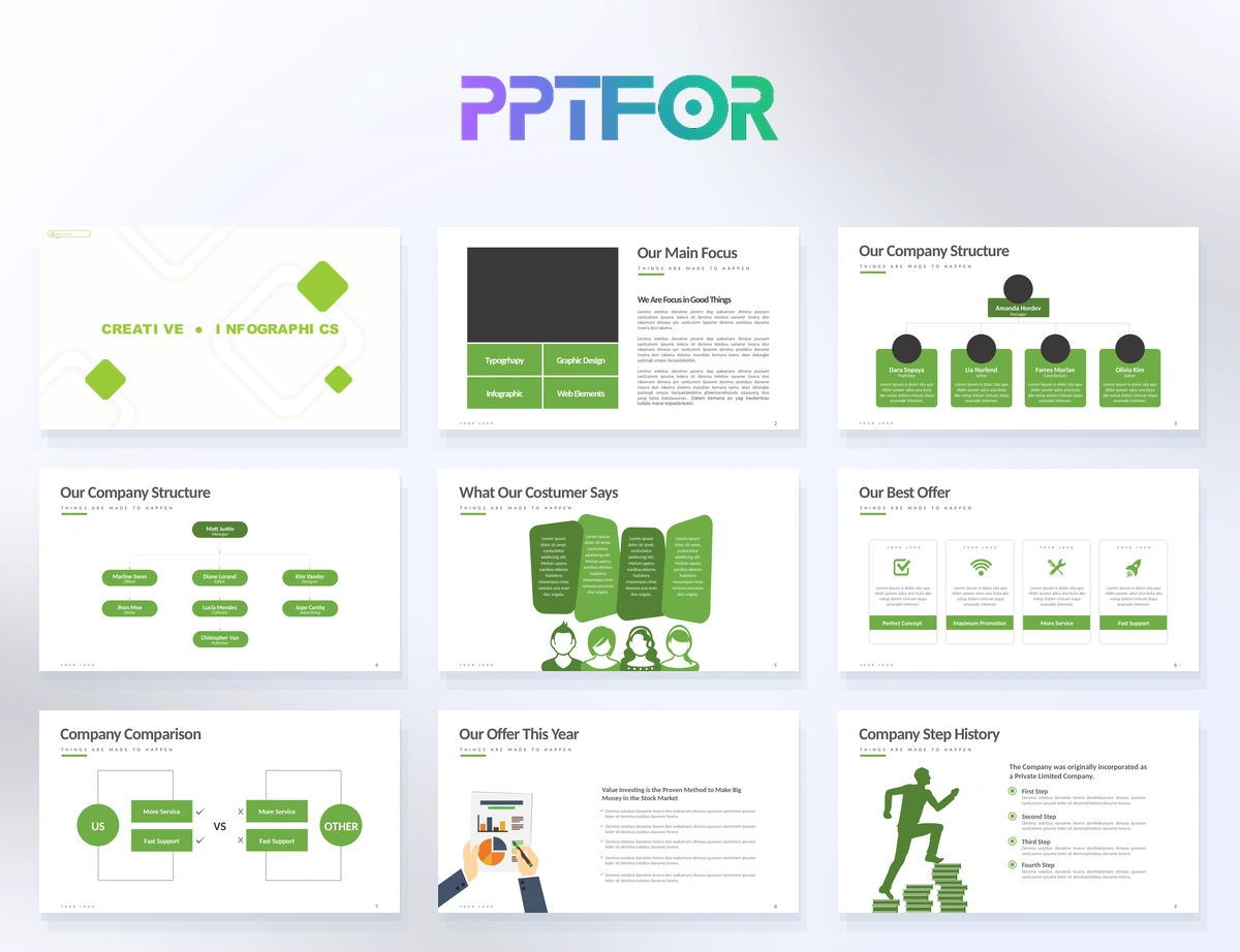 Creative Green Ecotech Business Infographics Presentation Template