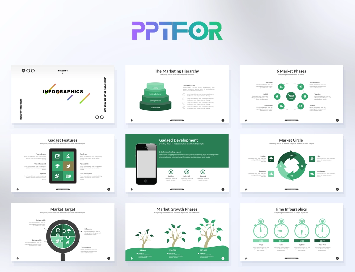 Minimalist Marketing Infographics Pitch Deck Template