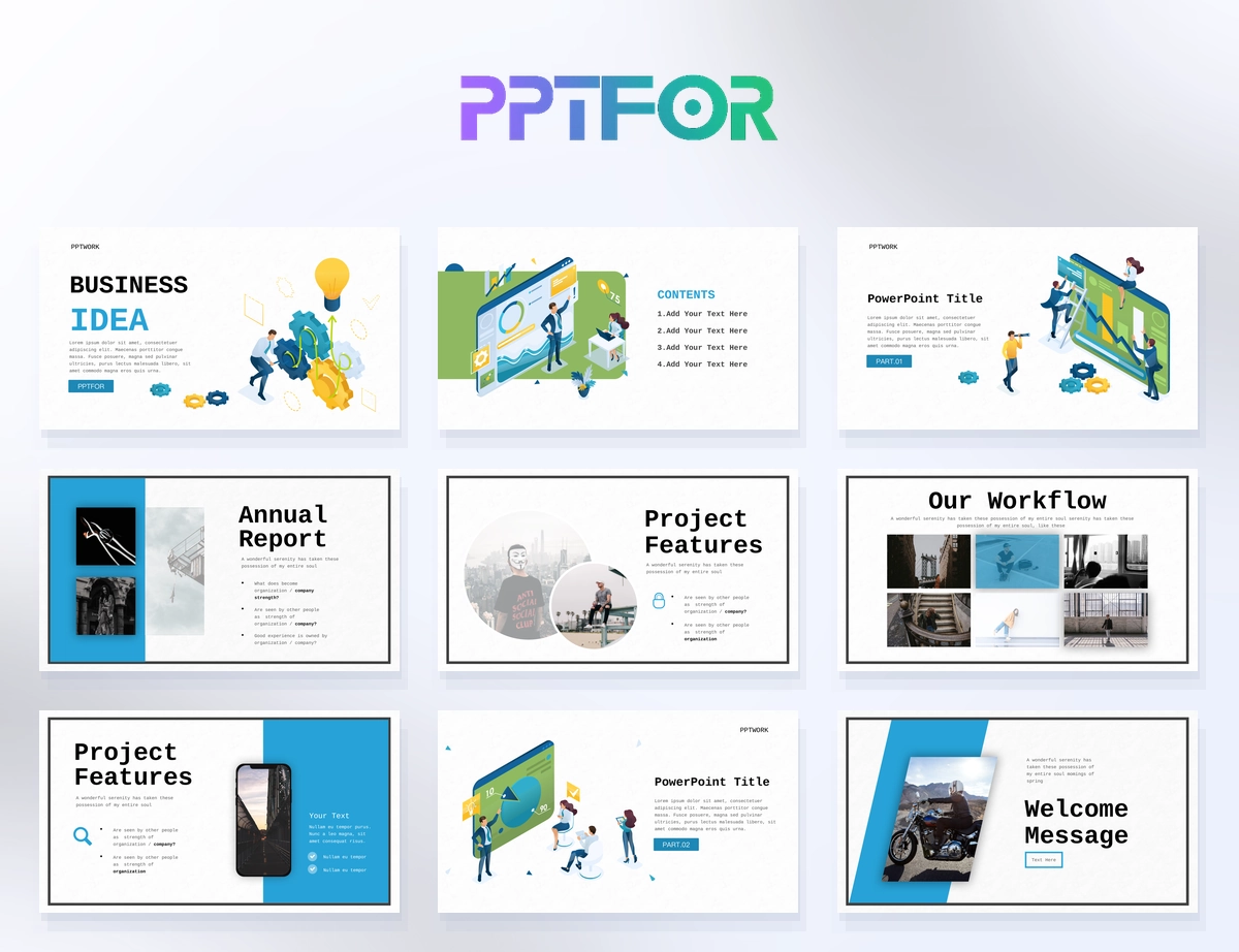 Modern 2.5D Isometric Business Idea Strategy Template
