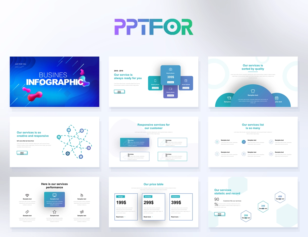 Modern Fluid Gradient Character Business Infographics Template