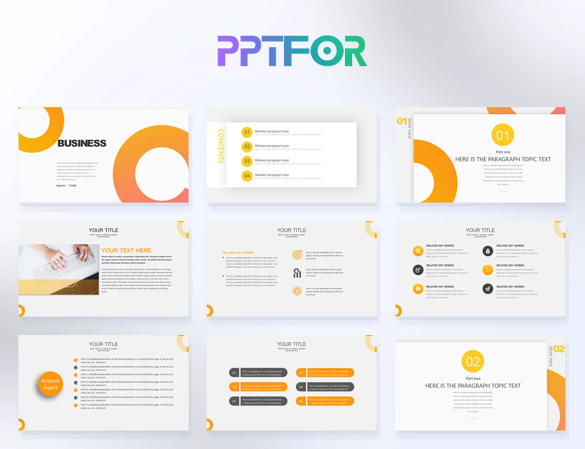 Modern Minimalist Yellow Business PowerPoint Template