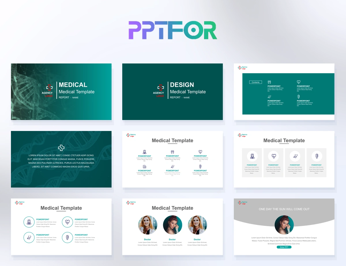 Modern Teal Medical & Healthcare Presentation Template