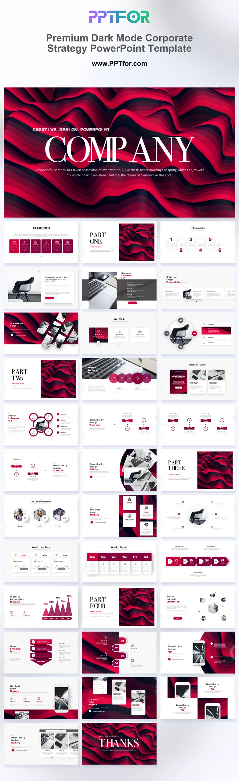 Premium Dark Mode Corporate Strategy PowerPoint Template
