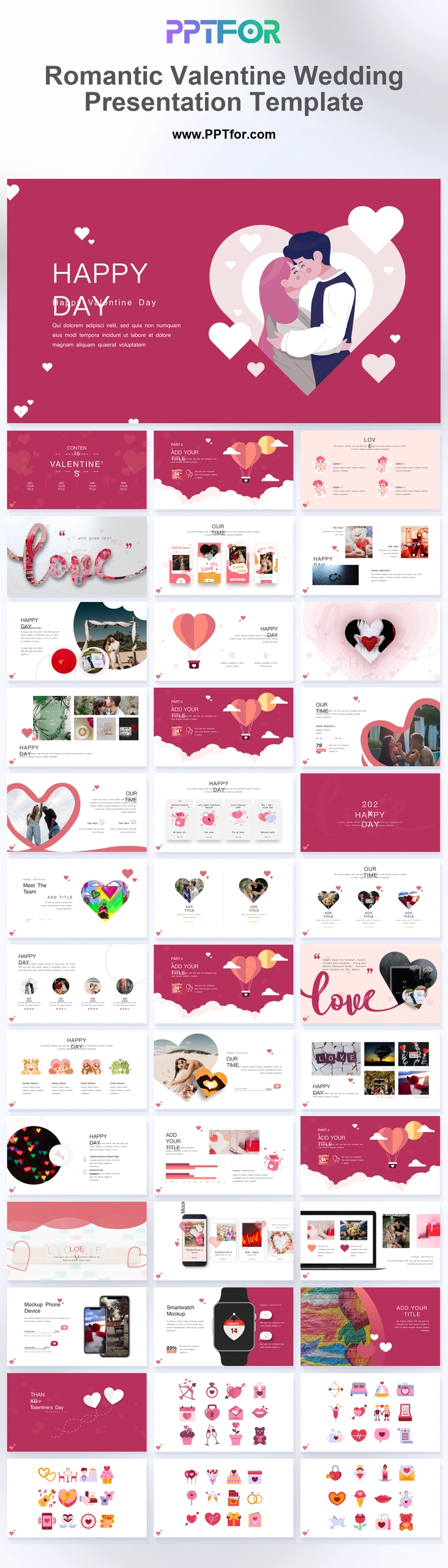 Romantic Valentine Wedding Presentation Template