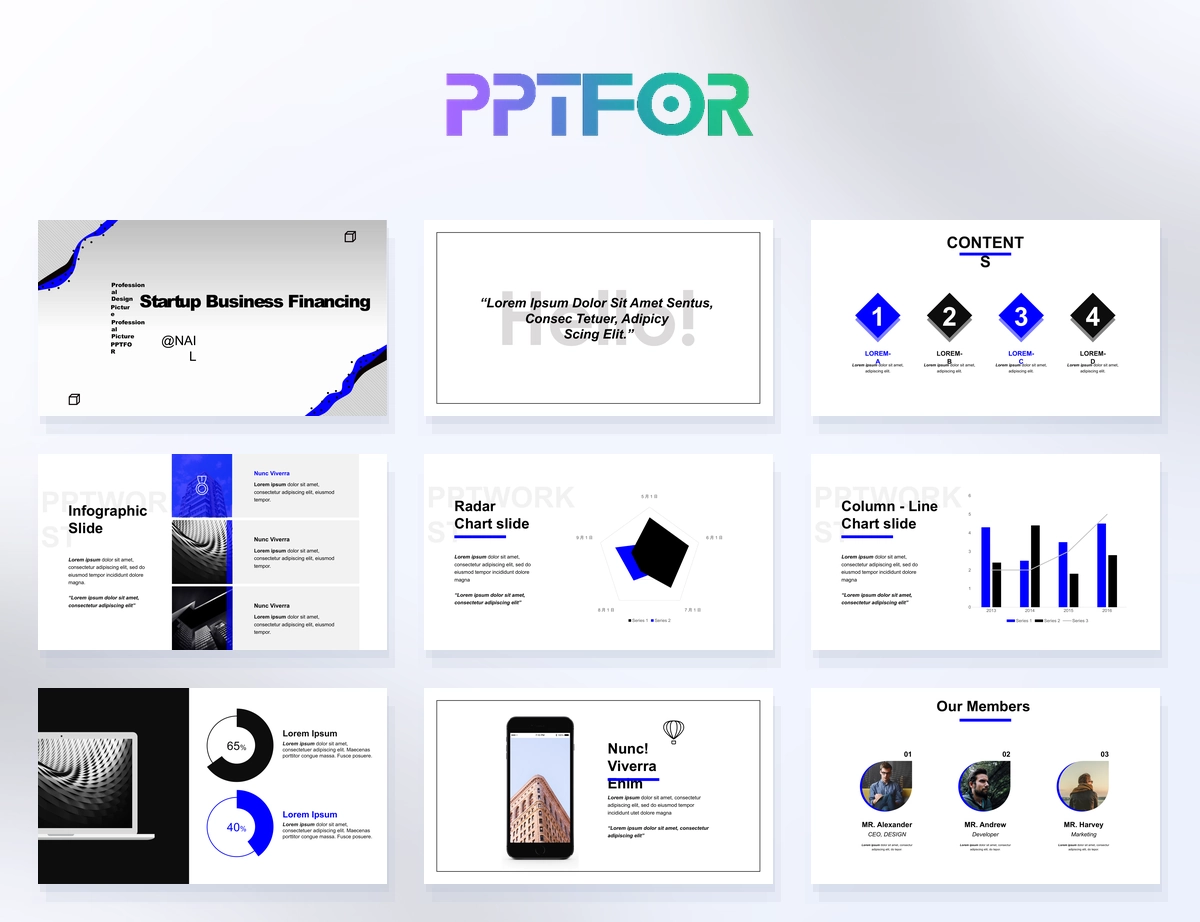 Startup Financing Modern Corporate Pitch Deck Template