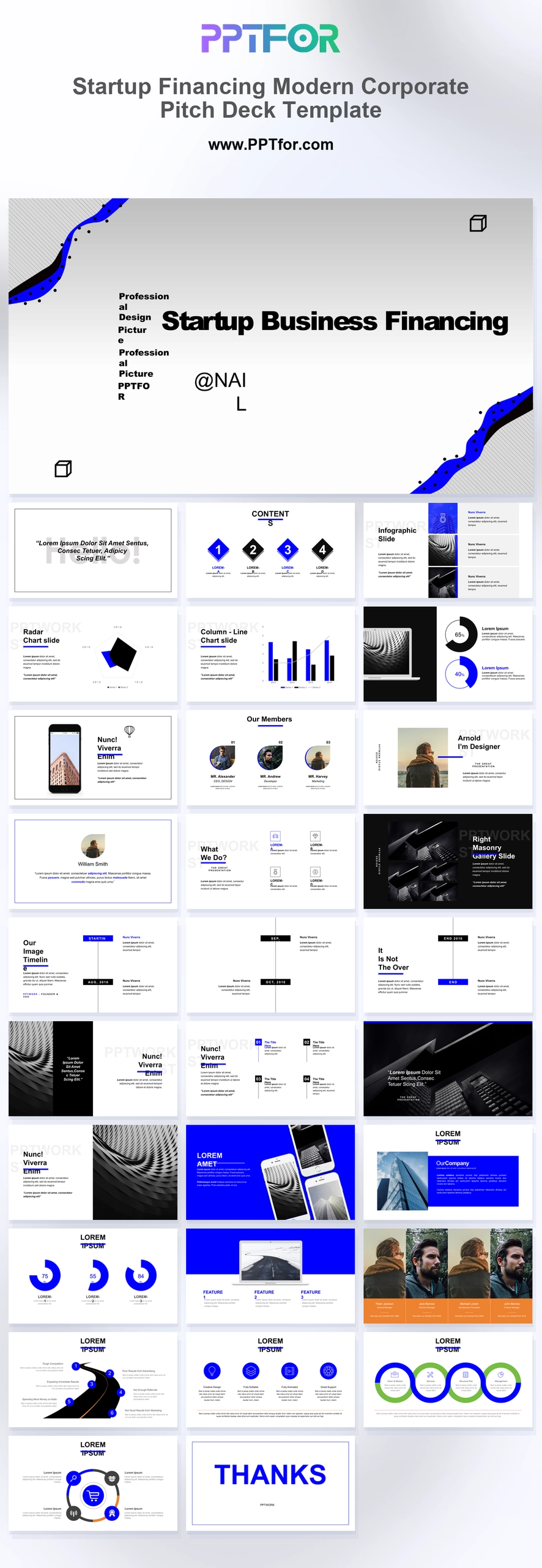 Startup Financing Modern Corporate Pitch Deck Template