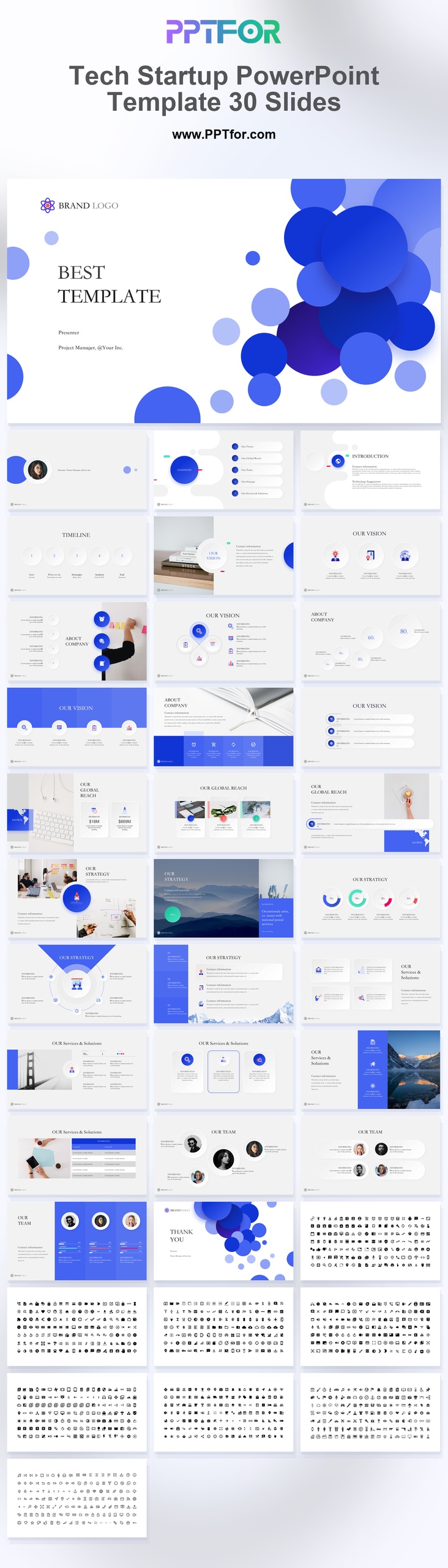 Tech Startup PowerPoint Template 30 Slides