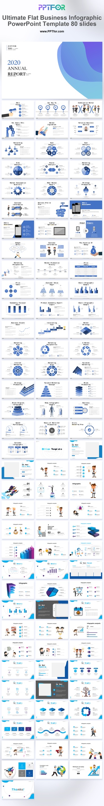 Ultimate Flat Business Infographic PowerPoint Template 80 Slides