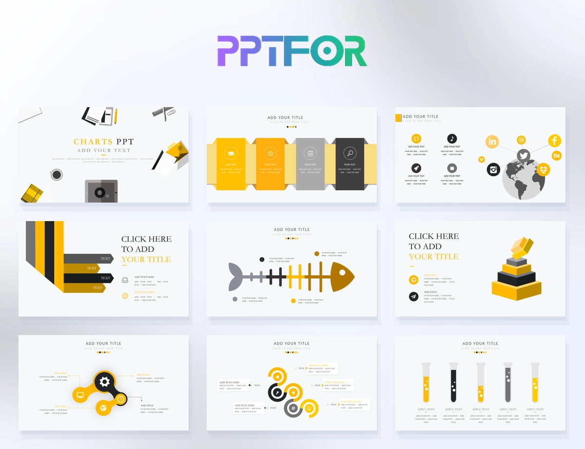 Ultimate Yellow Charcoal Corporate Infographics Mega Pack
