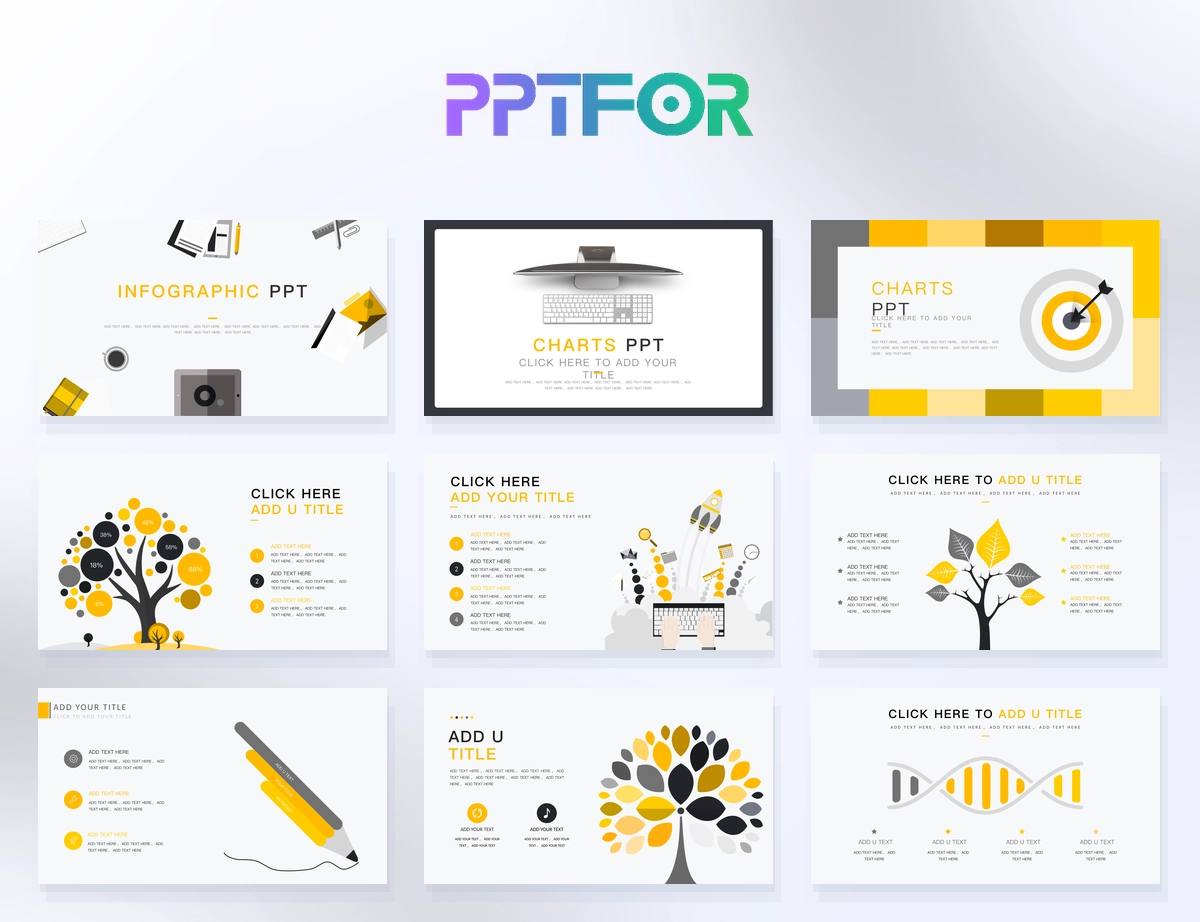 Ultimate Yellow Charcoal Creative Infographic Presentation Elements