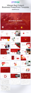 Vibrant Red Fintech Business PowerPoint Template 24 Slides